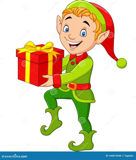 elf holding present